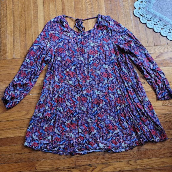 Modcloth Somedays Lovin floral boho tunic/babydoll shift dress size L - Picture 1 of 7